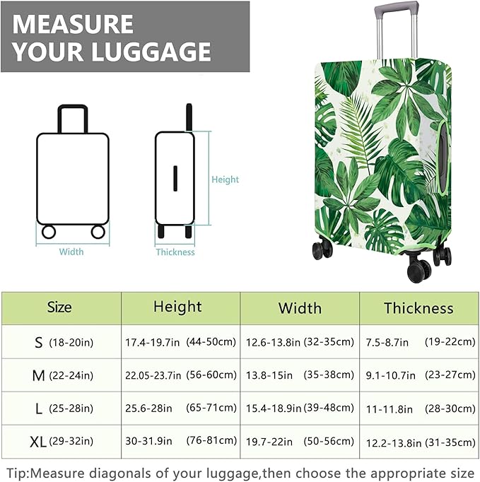 Travel Luggage Cover Suitcase Protector Fits 18-32 Inch Wheel Covers PatternedTravel Related Items Flower Luggage Protector Elastic XL