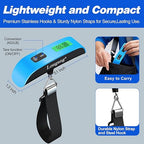 Digital Hanging Luggage Scale with Backlit for Travel, Portable Handheld Suitcase Weight Scale with Hook, 110 Pounds, Battery Included