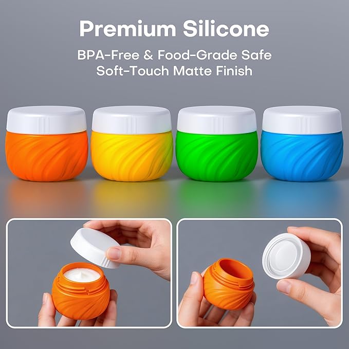 Travel Bottles for Toiletries 8 Pack: TSA Approved 3oz Leak Proof Containers - Silicone Squeezable Bottles for Shampoo Lotion - Travel Essentials for Women Men with Clear Bag