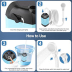 Portable Shower for Camping with 7800mAh Battery, Rechargeable Camping Shower with Intelligent LED Display, 3 Spray Modes, IPX8 Waterproof Outdoor Camp Pump for Hiking, Travel, Car, Pet