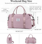 HYC00 Travel Duffel Bag,Carry-on Overnight Weekender Bags for Women,Sports Tote Gym Bag with Wet Pocket