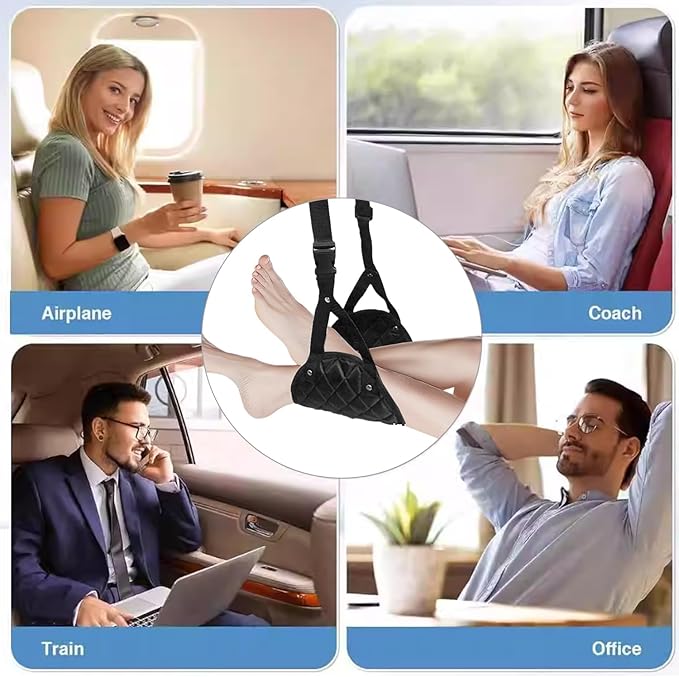 Airplane Foot Hammock for Foot Relaxation, and Cushion Foot Pad for Airplane Travel Accessories Travel Footrest Desk Portable Footrest.