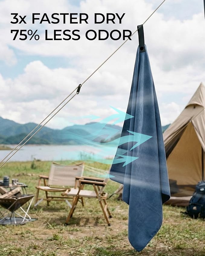 Quick Dry Microfiber Towel Travel, Beach & Camping Towels. Fast Drying, Super Absorbent & Ultra Compact for Travel, Bath, Gym, Swimming, 1 Pack, 60''x30'' Navy Blue