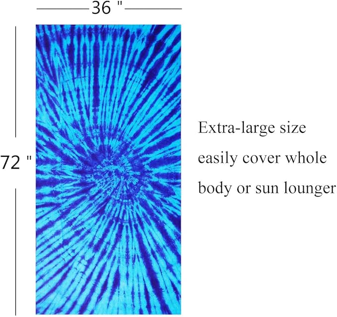 2 Packs Oversized Beach Towel Set Extra Large Big XL Pool Camping Swim Clearance Towels 36x72 Soft Blanket Cruise Essentials Accessories Must Haves Vacation Necessities Adult Gifts Stripe Boho Blue
