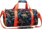 Gym Travel Duffle Bag for Boys - Sports Dance Bag with Shoe Compartment & Wet Pocket Binosaur Kids Travel Bag Teens Weekender Sleepover Carry On Bag