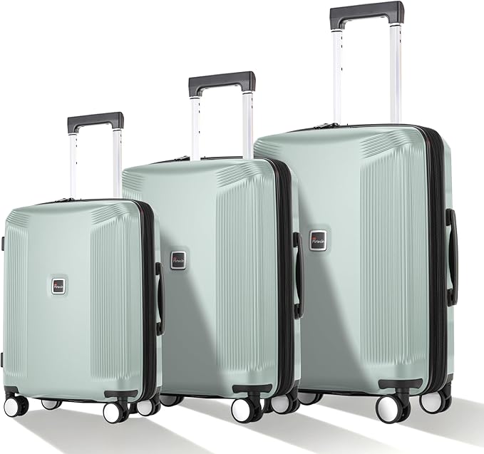 Luggage Sets 3 Piece, Lightweight Expandable PC Hardside Durable Suitcases with Spinner Wheels & TSA Lock, 20/24/28 Inch, Light Green