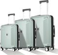 Luggage Sets 3 Piece, Lightweight Expandable PC Hardside Durable Suitcases with Spinner Wheels & TSA Lock, 20/24/28 Inch, Light Green