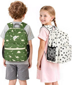 STEAMEDBUN Corduroy Kids Backpack for Girls Boys 3-8, Girls Backpack for Elementary Kindergarten - Flower