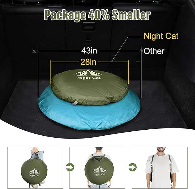 Night Cat Pop-up Camping Tent: 2 Person Tent Waterproof Instant Easy Setup Family Tent