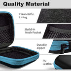 Square Earbud Case Portable EVA Carrying Case Storage Bag Cell Phone Accessories Organizer with Carabiner for Earphone, Earbud, Earpieces, SD Memory Card, Camera Chips, Tech Pouch, Blue1