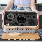 SOTECH Pour Over Coffee Maker Set Coffee Kettle Scale Server Dripping Cup Bean Grinder Filter Paper Ceramic Cup ALL in 1 Great Portable Metal Box for Traveling Excellent Coffee Gift