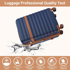 Kono Expandable 28 Inch Large Checked Luggage: ABS+PC Hardside Trolley Travel Case Hard Shell Suitcase with TSA Lock,Navy