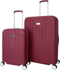 Jessica Simpson Countryside 2-Piece Set (21" & 30") Expandable 8-Wheel Spinner Large Checked Luggage Suitcase, Burnt Russet