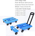 Foldable Hand Truck with 6 Wheels Extendable Handle 330 lbs Capacity Lightweight Portable Cart for Home Office Travel Luggage Moving and Transport