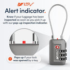 TSA Accepted Luggage Travel Lock, Set-Your-Own Combination Lock for School Gym Locker, Luggage Suitcase Baggage Locks, Filing Cabinets, Toolbox, Case (Slate Gray, 2 Pack)