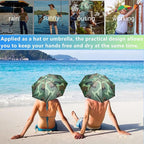 3 Pack Umbrella Hat, Sports Head Umbrella Hats for Adult Women, 26" Diameter Folding Waterproof Rainbow Fishing Headwear for Outdoor Party Beach Hiking