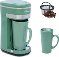 Coffee Machine, Single Serve Coffee Maker, One Cup Coffee Maker with Reusable Filter & One-touch Control Button, Portable Brewer for Camping, Travel & Home, Easy To Clean& Store,15oz/450ml