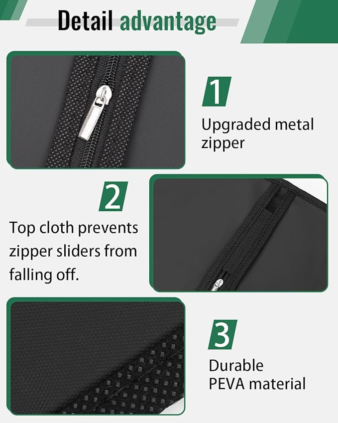 Garment Bags for Hanging Clothes 8 packs Washable Black Suit Bags for Closet Storage and Travel with Clear Window (43 inches)