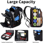 SHRRADOO Extra Large 50L Travel Laptop Backpack with combination lock, College Backpack Airline Approved Business Work Bag Fit 17 Inch Laptops for Men Women,Blue