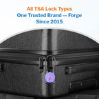 Forge TSA Approved Luggage Locks Ultra-Secure Dimple Key Locks, Cable Lock, for Travel with Zinc Alloy Body- 2 Purple Locks