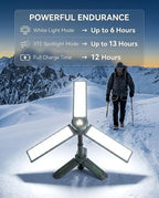 3000 Lumen Rechargeable LED Camping Lantern & Work Light, Telescopic Flashlight with Power Bank, 40" Height Adjustable, 360° Rotating, 6 Modes with Flame Effect for Emergency, Fishing, Outdoors