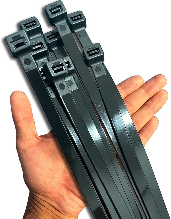 250lb Extra Long Zip Ties Heavy Duty 36 Inch (Actual 39 In) Outdoor, Large Cable Tie Wraps Black Plastic Wire Ties Wide Big Strong Thick Zipties 18 Pack