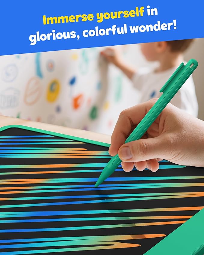 TEKFUN LCD Writing Tablet for Adults, Large Doodle Board, 16 Inch Colorful Drawing Tablet Writing Pad, Toddler Toys for 3 4 5 6 7 8 9 Year Old Girls Boys Teen, Birthday Gifts for Kids (DarkGreen)