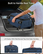 LUGGEX Carry On Luggage with Wheels, Expandable Soft Sided Rolling Suitcase with 8 Spinner Wheels & Aluminum Handle, Lightweight Travel Bag for Business Weekend Trip (UX-Core, Blue,20 Inch)