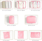 8 Set Packing Cubes for Suitcases Travel Luggage Packing Organizers,Travel Essentials Luggage Organizer Accessories for Shoe Bag Tioletry Bag Laundry Bag (Pink)