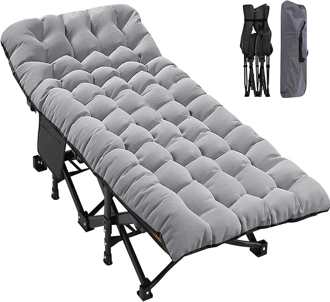 ABORON XXL Camping Cot for Adults 900LBS - 78"×32" Oversized Folding Bed with Mattress Pad, Heavy Duty 1200D Oxford Outdoor Cot with Carry Bag