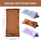 GONGKANGYUAN 4 Pack Shoe Bags for Travel Satin Fabric Shoe Bag with Drawstring for Men Women Travel Protecting Storing Shoes (Grey)