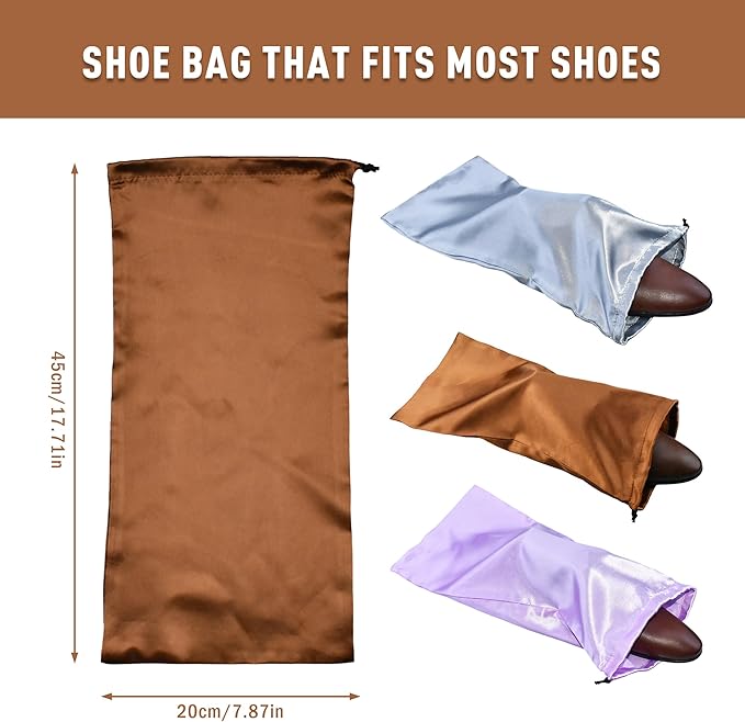 GONGKANGYUAN 20 Pack Satin Shoe Bags for Travel, Drawstring Shoe Storage Bags for Men and Women, Dustproof Moisture-Proof Shoe Pouches for Packing & Organizing Shoes