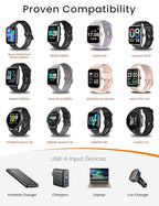 Sinoacc Smart Watch Charger for Skg Letsfit Cubitt Yamay Willful Fitpolo Tozo Wyze Umidigi Blackview 3.3Ft USB Magnetic Charging Cable Cord for Umidigi Uwatch 3S 3 2 2S Urun Smartwatch