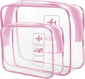 AURUZA Clear Makeup Bag, TSA Approved Cosmetic Travel Toiletry Organizer, Quart Size Carry On Compliant, Water Resistant Airport Airline Essentials