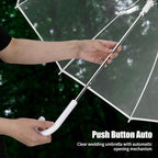 Clear Bubble Umbrellas for Wedding 8 Pack, 48 Inch Windproof Transparent POE Dome Umbrella with Auto Open J-Handle, Large Clear Umbrellas for Wedding Rain Golf Outdoor Photography Bridal Events