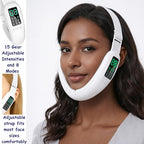 V-Face Machine and Electric Double Chin Device with 15 Gear Adjustable Intensities and 8 Modes – Intelligent Double Chin Machine for V-face. Free 3D Face Roller for Skin Care