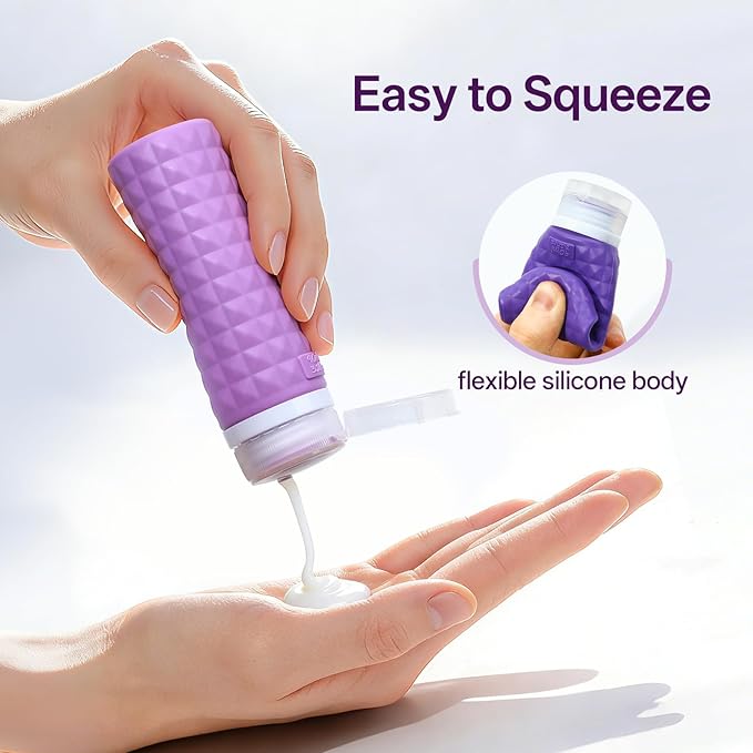Travel Bottles for Toiletries, TSA Approved Travel Size Containers, Leak Proof Silicone Shampoo Bottles, Small Toiletry Containers with Clear Bag for Shampoo Conditioner Lotion