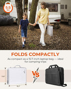 Sportneer Camping Table: Adjustable Height Small Folding Table 23.6" L x 15.7" W 2 Height with Mesh Layer - Compact & Portable Camping Essentials for Outdoor Camp Garden Picnic BBQ Dining Cooking