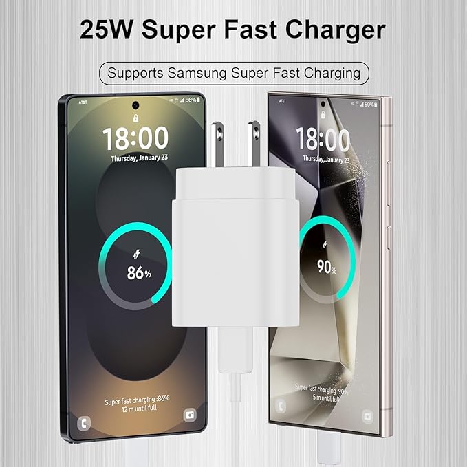 USB C Charger,25W Super Type C Fast Charging & 6.6FT USB C Charger Cable for Samsung Galaxy S26/S25/S25 Ultra/S25+/S24/S24 Ultra/S24+/S23/S23 Ultra/S23+/S22/S22 Ultra/S22+/S21/S21Ultra/S20/Note 10/20