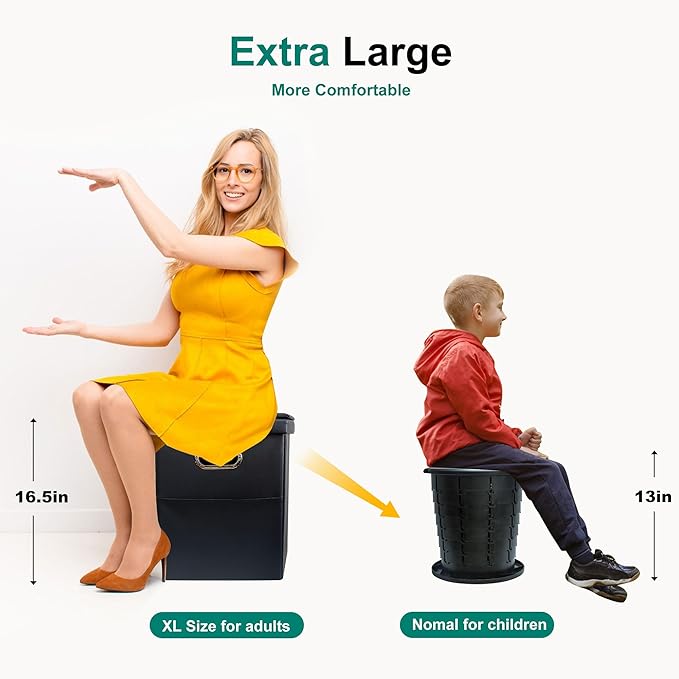 Ann Katy Upgrade XL Portable Toilet for Adults, Extra Large Portable Travel Floding Toilet, Camping Tall Toilets with Lid for Adults and Kids Compact Potty for Car,Hiking,Beach and Camping