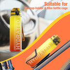 Sahara Sailor Water Bottle, 32/25/17oz Durable and Leakproof Water Bottles Motivational with Time Marker, Tritan, BPA Free, Wide Mouth with Easy Clean Brush for Gym, Travel, School, Office (1 Bottle)