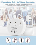 UK Adapters for Travel(13A), US to UK Plug Adapter with 3 Outlets 4 USB Ports (2 USB-C) Total Output 24W, Type G Travel Adapter for USA to British Ireland Scotland Hong Kong
