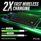 Nimble Champ Wireless 5K Portable Charger for Back of Phone, 5,000mAh Magnetic Wireless Power Bank, Qi2 Certified Fast Charging, Slim MagSafe-Compatible Battery Pack for iPhone 17/16/15/14 Series