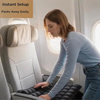 Inflatable Airplane Seat Cushion – Travel Seat Pad for Long Flights, Comfortable Air Travel Cushion with Built-in Thumb Pump for Quick Pressure Relief