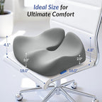 ZIKEE Pioneering Seat Cushion for Pressure Relief, Ergonomic Office Chair Cushion for Sciatica, Back, Hemorrhoids & Tailbone Pain Relief, High-Density Memory Foam Car Seat Cushion with Anti-Slip Base