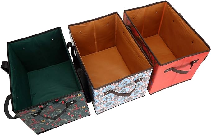 Foraineam Reusable Grocery Bags Set Durable Heavy Duty Tote Bag Collapsible Grocery Shopping Box Bag with Reinforced Bottom