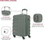 SwissGear 7366 Signature Hardside Expandable Luggage with Spinner Wheels, TSA Lock, Cup-Holder, Olive, Carry-On 19-Inch