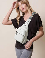 LATMAP Sling Bag For Women Faux Leather Small Casual Daypack Backpack Fanny Pack Crossbody Chest Bags Purse