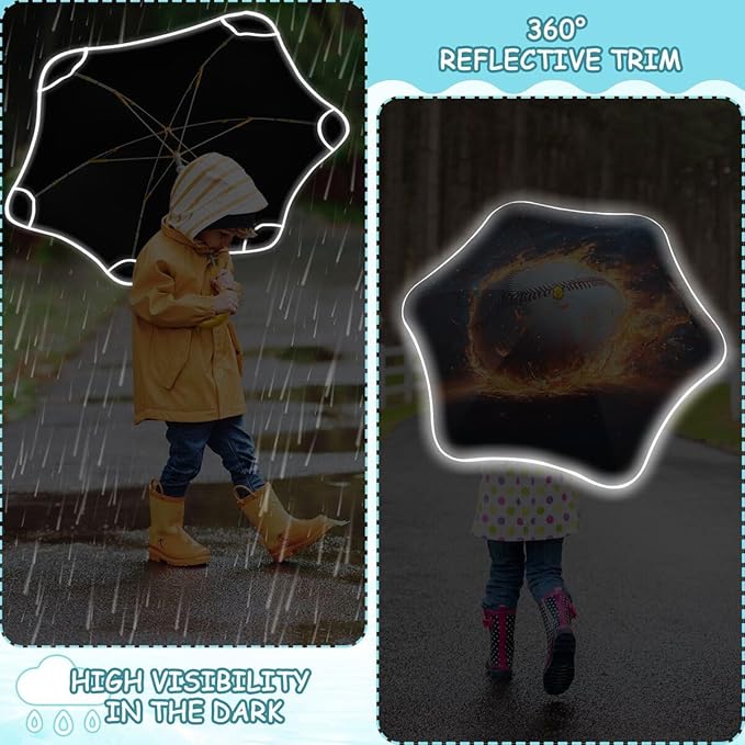 ALAZA Kids Umbrella Stick Umbrellas Cute Umbrella for Boys Girls Toddler UV/Sun Rain Windproof