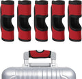 uxcell 5 Pcs Luggage Handle Wrap, Hollow Neoprene Handbag Grip Cover Protector Luggage Identifiers Suitcase Handle Wraps for Luggage Suitcase Travel Bags, Red